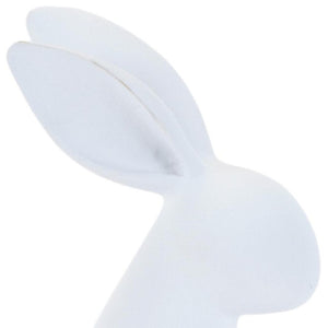 HomeRoots Set of Two White Polyresin Rabbit Figurines - Charming Woodland Accents for Home Décor & Gifting 633959
