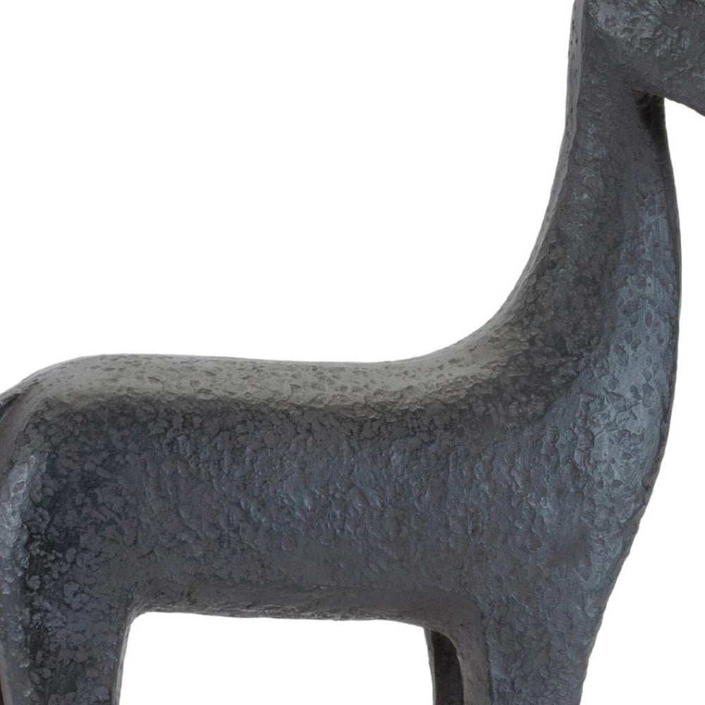 HomeRoots Set of Two Black Polyresin Horse Sculptures - Elegant Tabletop Accents for Modern Farmhouse Decor 633977