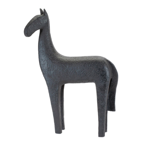 HomeRoots Set of Two Black Polyresin Horse Sculptures - Elegant Tabletop Accents for Modern Farmhouse Decor 633977