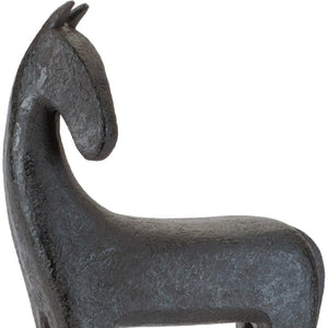 HomeRoots Set of Two Elegant Black Polyresin Horse Sculptures for Stylish Home & Office Décor Accents 633978