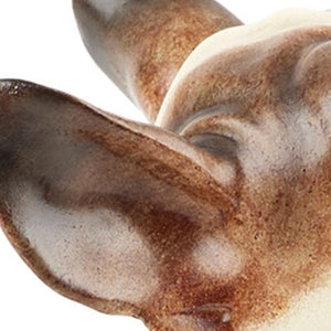 HomeRoots Set of Two Charming White and Brown Polyresin Dog Sculptures for Stylish Home Decor Accents 633979