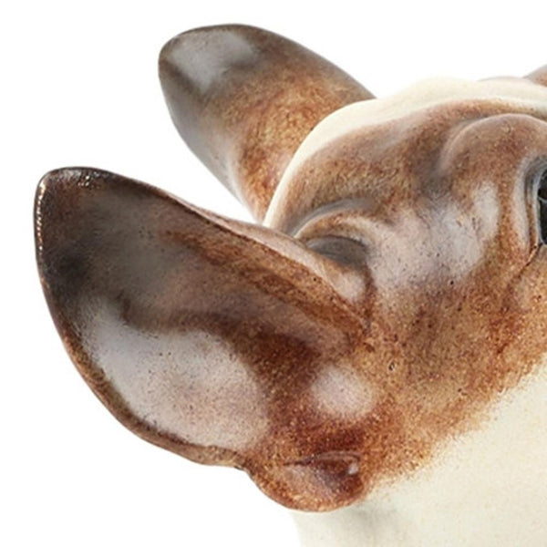HomeRoots Set of Two Charming White and Brown Polyresin Dog Sculptures for Stylish Home Decor Accents 633979