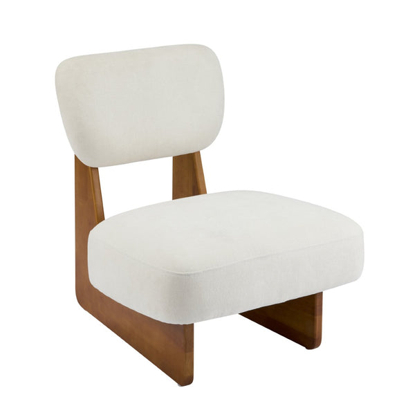 English Elm [set of 2] Beige Polyester Barrel Lounge Chairs with Black Wood Base for Living Room Beige+Natural N767P373046N