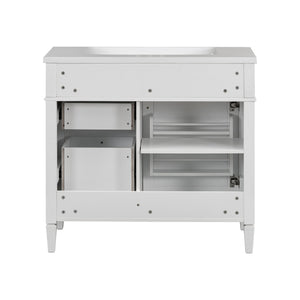 English Elm 36'' Modern Bathroom Vanity Set With Sink, Mirror & Open Shelves - Stylish Storage Solution! N710S236006K