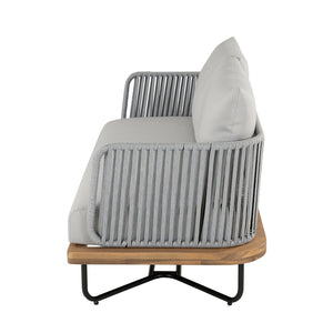 English Elm Christopher Knight Home® - Lucca Outdoor 6-Piece Patio Conversation Set - Stylish Acacia Wood, Rope Accents & Cushions N773OC00020G