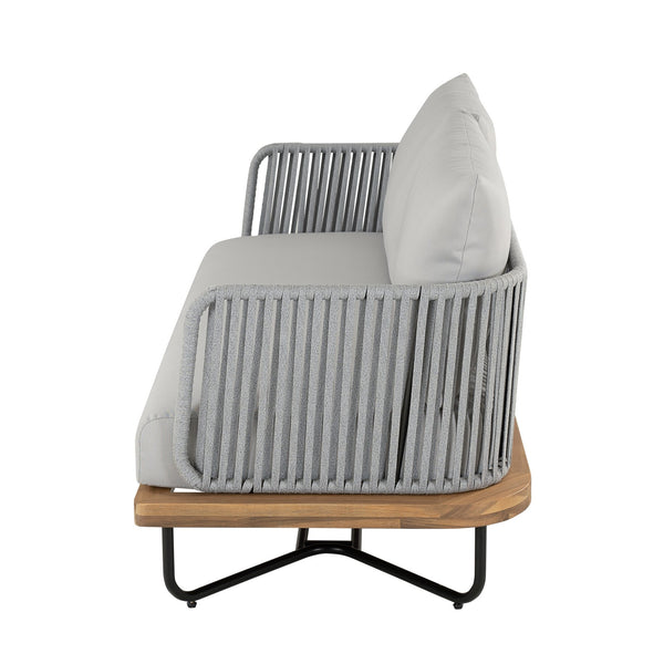 English Elm Christopher Knight Home® - Lucca Outdoor 6-Piece Patio Conversation Set - Stylish Acacia Wood, Rope Accents & Cushions N773OC00020G