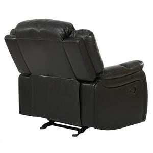 English Elm Christopher Knight Home® - Classic Design Recliner Black Berry PU Upholstery Glider Recliner Spacious Soft Seat Durable Frame Comfort N763P215170B