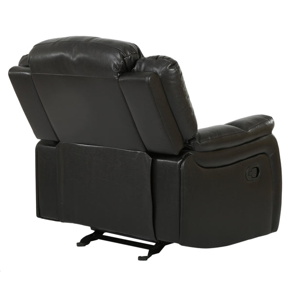 English Elm Christopher Knight Home® - Classic Design Recliner Black Berry PU Upholstery Glider Recliner Spacious Soft Seat Durable Frame Comfort N763P215170B