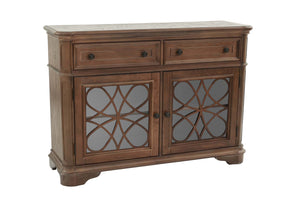 English Elm Traditional Elegant Server with Spacious Drawers and Cabinet Storage for Dining Room Organization and Style Oak 27 L x 44 W x 59 H B011P395600