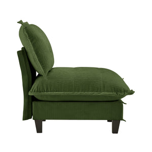 English Elm 73 Armless Chenille Modular Sofa Flexible Reconfigurable Seating for Modern Living Rooms Green W714P448384