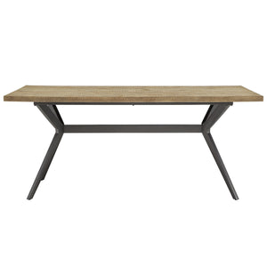 Homelegance Krista 70 Inch Rectangular Dining Table with Iron Trestle Base Seats up to Six Light Pine / Grey 634-70