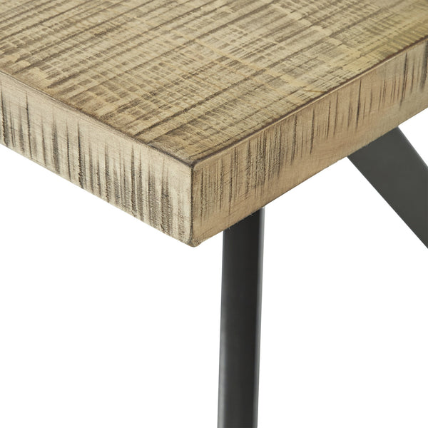 Krista 70 Inch Rectangular Dining Table with Iron Trestle Base Seats up to Six