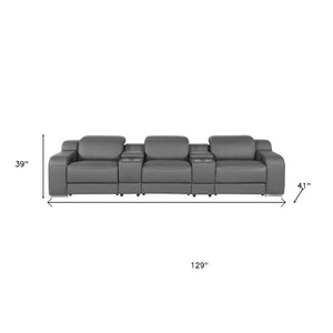 Two Piece Faux Leather Sectional Sofa Set Seating Five in Modern Living Room