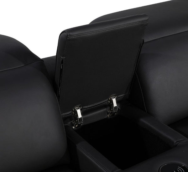 Two Piece Black Leather Sectional Sofa Set for Modern Living Room Comfort