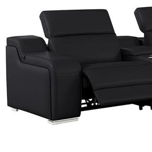 Two Piece Black Leather Sectional Sofa Set for Modern Living Room Comfort