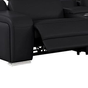 Two Piece Black Leather Sectional Sofa Set for Modern Living Room Comfort