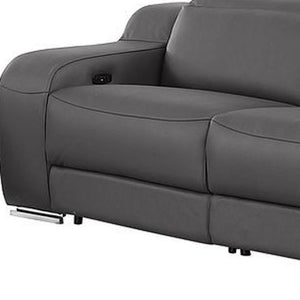 Two Piece Leather Sectional Sofa Set Seating Five in Modern Living Room Style