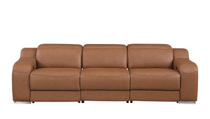 Two Piece Chestnut Leather Sectional Sofa Set for Spacious Living Room Comfort