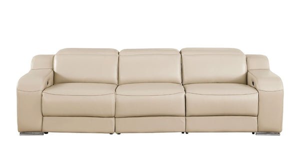 Three Piece Leather Sectional Sofa Set for Comfortable Living Room Lounging