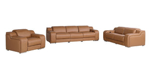 Three Piece Leather Sectional Sofa Set for Stylish Living Room Seating Comfort