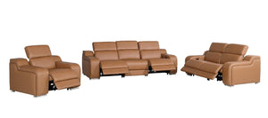 Three Piece Leather Sectional Sofa Set for Stylish Living Room Seating Comfort