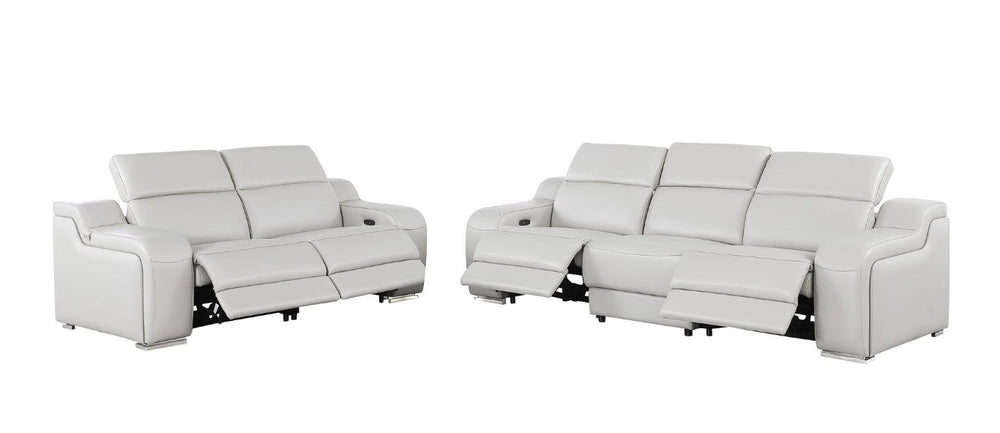 HomeRoots Two Piece Leather Sectional Sofa Set for Spacious Living Rooms Seats Five 634019