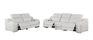 HomeRoots Two Piece Leather Sectional Sofa Set for Spacious Living Rooms Seats Five 634019