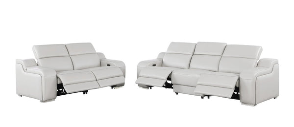HomeRoots Two Piece Leather Sectional Sofa Set for Spacious Living Rooms Seats Five 634019