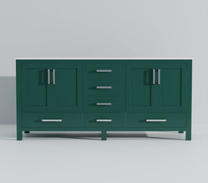 English Elm Green Double Bath Vanity 72 in W x 22 in D with Cultured Marble Top — Solid Wood, Soft-Close, Ample Storage, Scratch-Resistant Surface B2731P259120