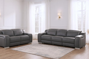 Two Piece Leather Sectional Sofa Set for Five with Modern Living Room Appeal