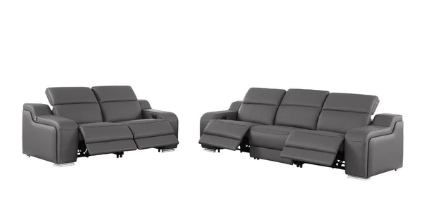 Two Piece Leather Sectional Sofa Set for Five with Modern Living Room Appeal