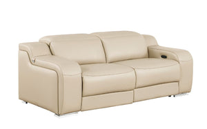 Two Piece Beige Leather Sectional Sofa Set for Stylish Living Room Comfort