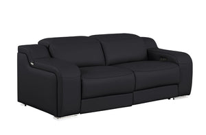 Two Piece Black Leather Sectional Sofa Set for Modern Living Room Seating