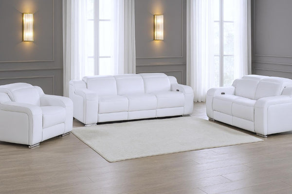 Three Piece Leather Living Room Sectional Sofa Set Accommodating up to Six Guests