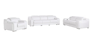 HomeRoots Three Piece Leather Living Room Sectional Sofa Set Accommodating up to Six Guests 634026
