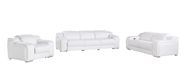 HomeRoots Three Piece Leather Living Room Sectional Sofa Set Accommodating up to Six Guests 634026