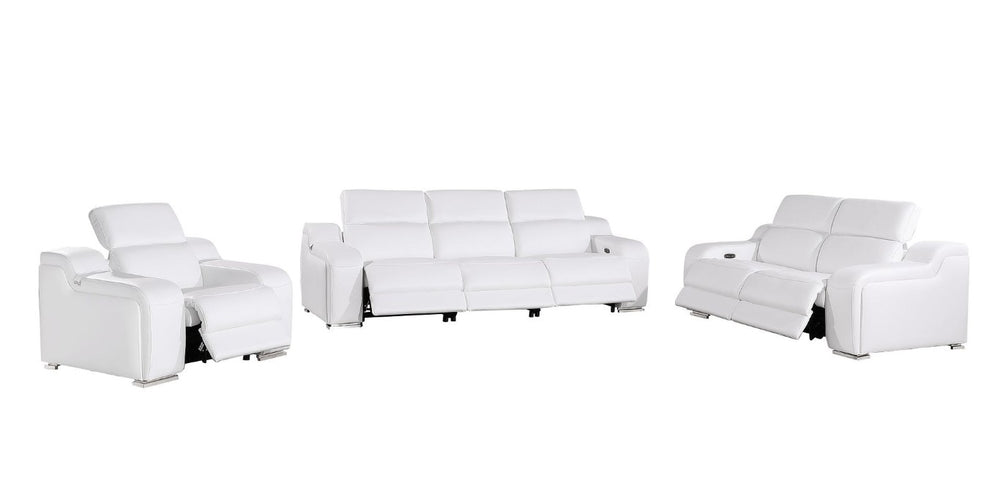 HomeRoots Three Piece Leather Living Room Sectional Sofa Set Accommodating up to Six Guests 634026