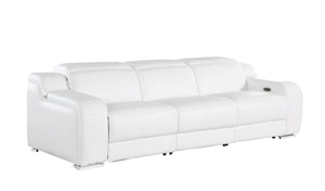 Three Piece Leather Living Room Sectional Sofa Set Accommodating up to Six Guests