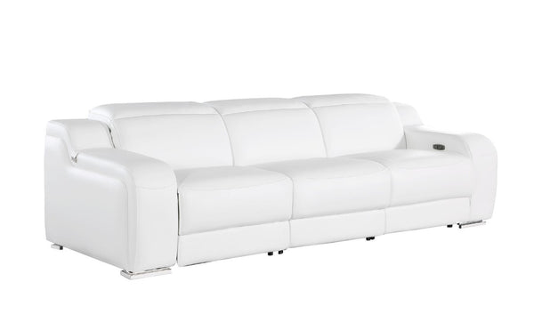 Three Piece Leather Living Room Sectional Sofa Set Accommodating up to Six Guests