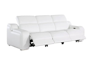 Three Piece Leather Living Room Sectional Sofa Set Accommodating up to Six Guests