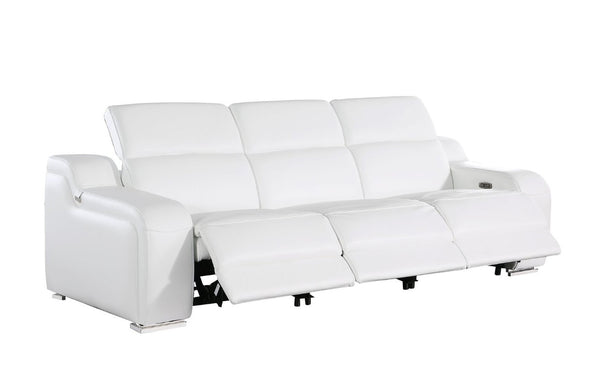 Three Piece Leather Living Room Sectional Sofa Set Accommodating up to Six Guests