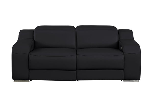 Three Piece Black Leather Sectional Sofa Set Seats Six for Modern Living Rooms