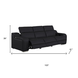 Three Piece Black Leather Sectional Sofa Set Seats Six for Modern Living Rooms