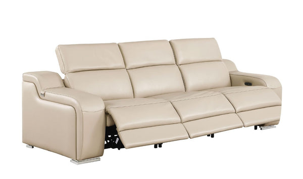 Three Piece Leather Sectional Sofa Set Upholstered Living Room Seating for Six