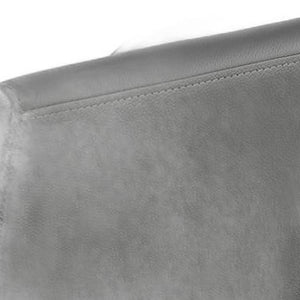 Three Piece Leather Sectional Sofa Set with Seating for Six in Charcoal