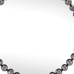 HomeRoots 24" Dark Gray Iron Beaded Round Accent Mirror - Timeless Design for Stylish Home Decor & Reflection 634099