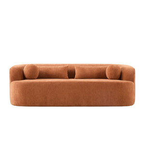English Elm [new]86" Chenille Cloud Sofa Curved Legless 3-seater with Pocket Springs for Living Room Orange N723P404465G