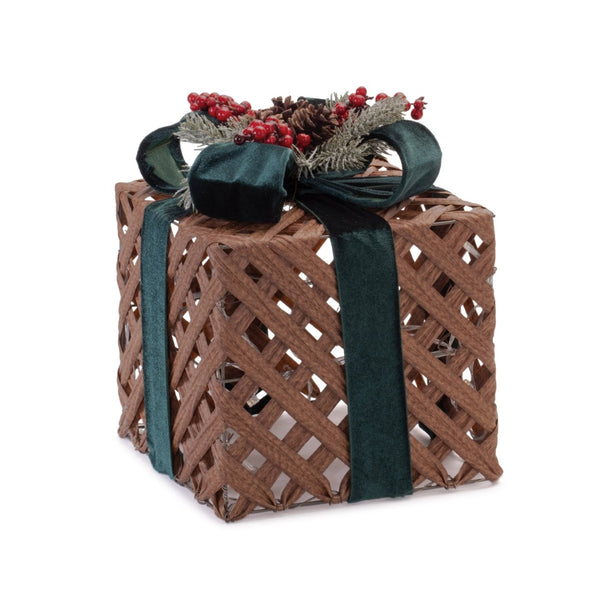 HomeRoots Set of Three Brown and Green Decorative Keepsake Boxes with LED Glow - Stylish Storage Solution 634110