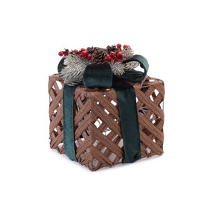 HomeRoots Set of Three Brown and Green Decorative Keepsake Boxes with LED Glow - Stylish Storage Solution 634110