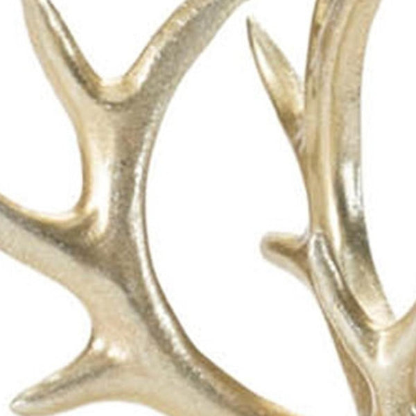 HomeRoots Set of Four Gold Polyresin Deer Figurines – Elegant Holiday Décor for Mantels, Tables & Gifts 634118